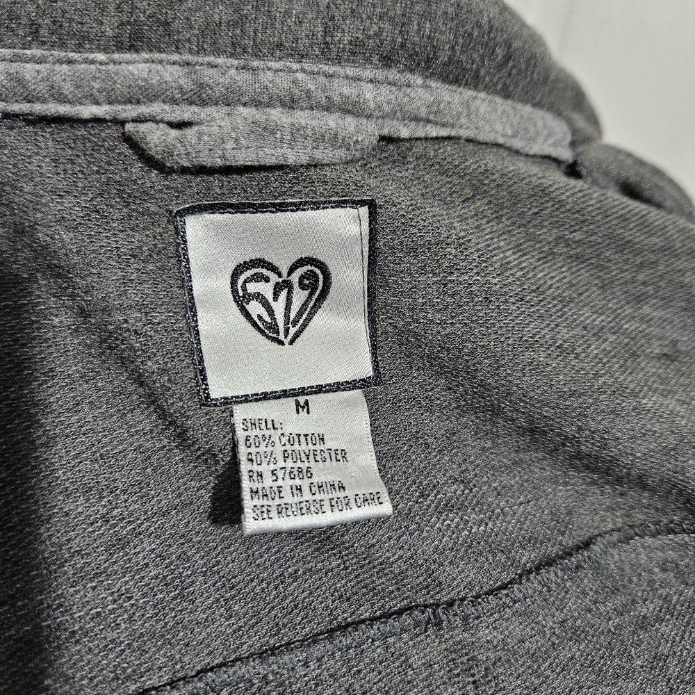 579 Gray Double Breasted Hooded Jacket Size M - Picture 10 of 13